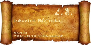 Lukovics Mónika névjegykártya